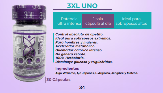 3XL UNO con 30 Cápsulas