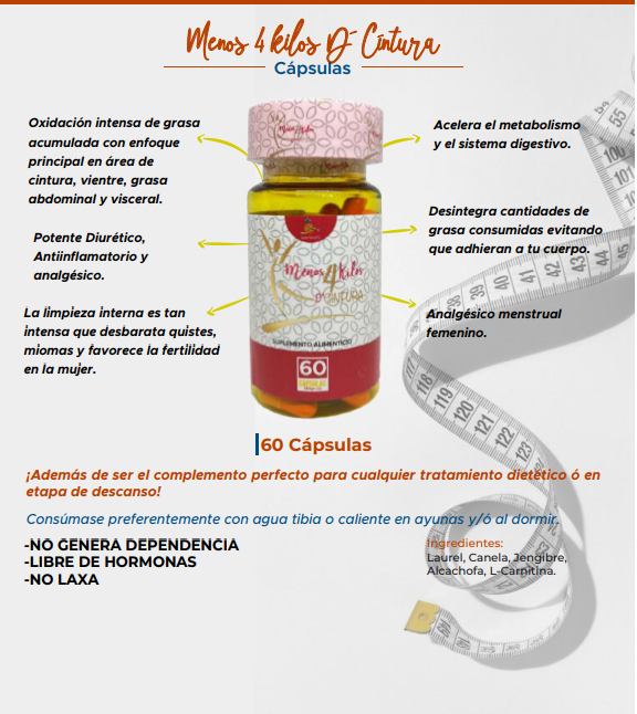 Menos 4 Kilos D Cintura 60 Cápsulas