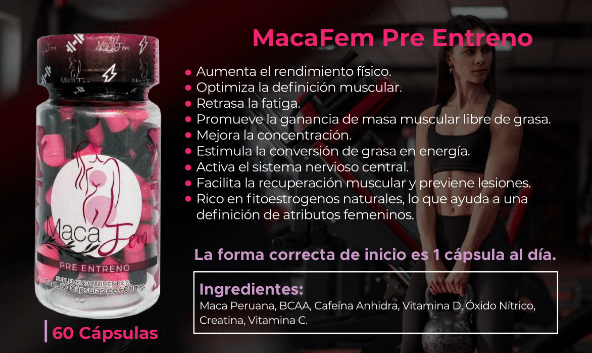 MacaFem Pre Entreno 60 Cápsulas