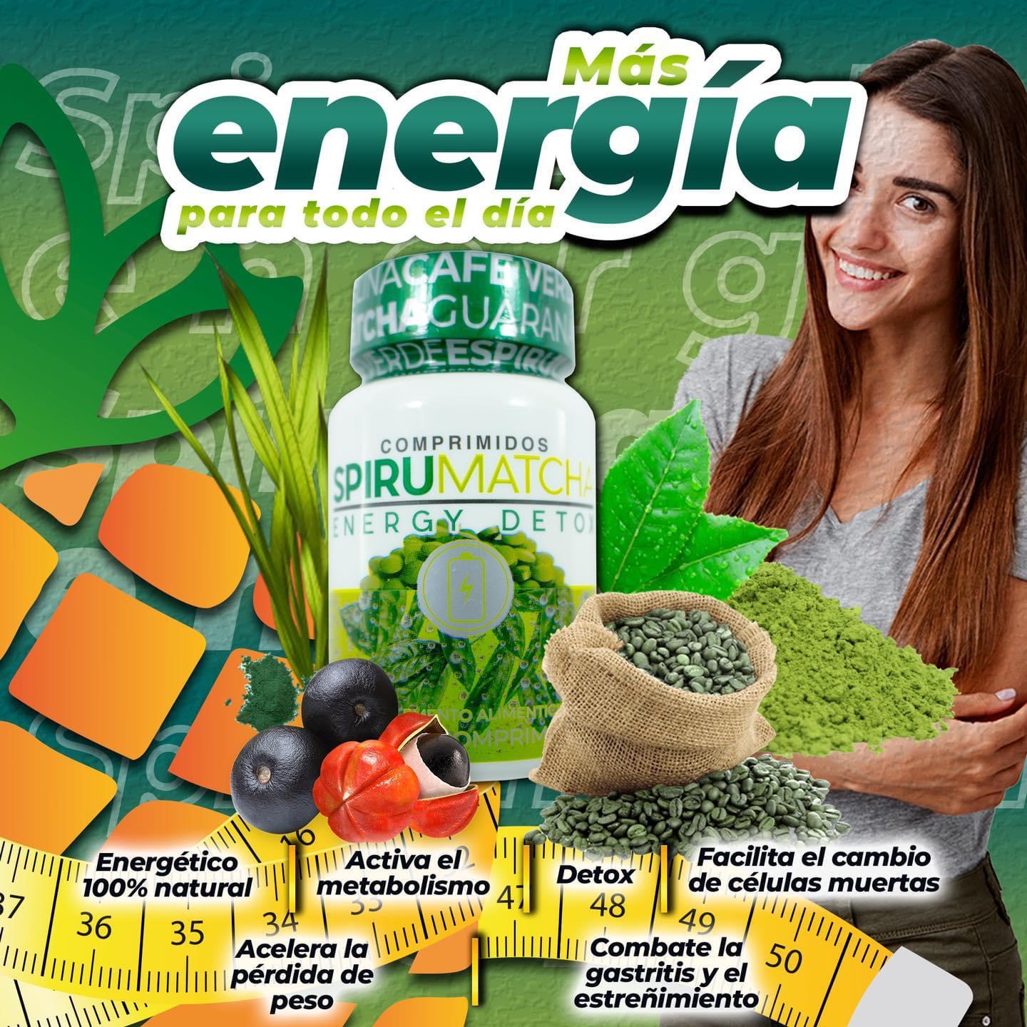 Spirumatcha Energy Detox con 60 Comprimidos